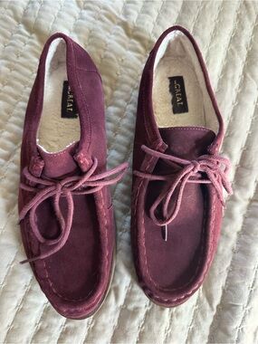The Great Scout Burgundy Suede Moccasin Shoes